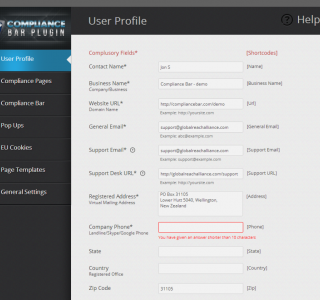 Compliance Bar User Profile